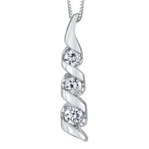 Sirena 1/3 ctw Diamond Classic Three Stone Pendant